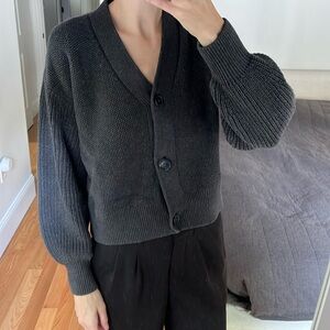 Gap charcoal knit cardigan, medium
